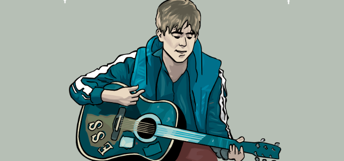 dessin damon albarn portrait blur